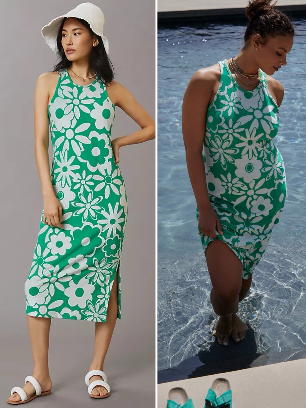 Daily Practice by Anthropologie Terry Jacquard Midi Dress Vacation Resort